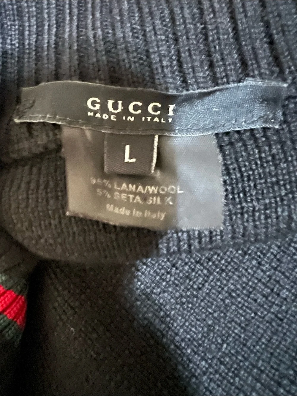 Gucci Wool/Silk Blend Bomber Jacket, size L